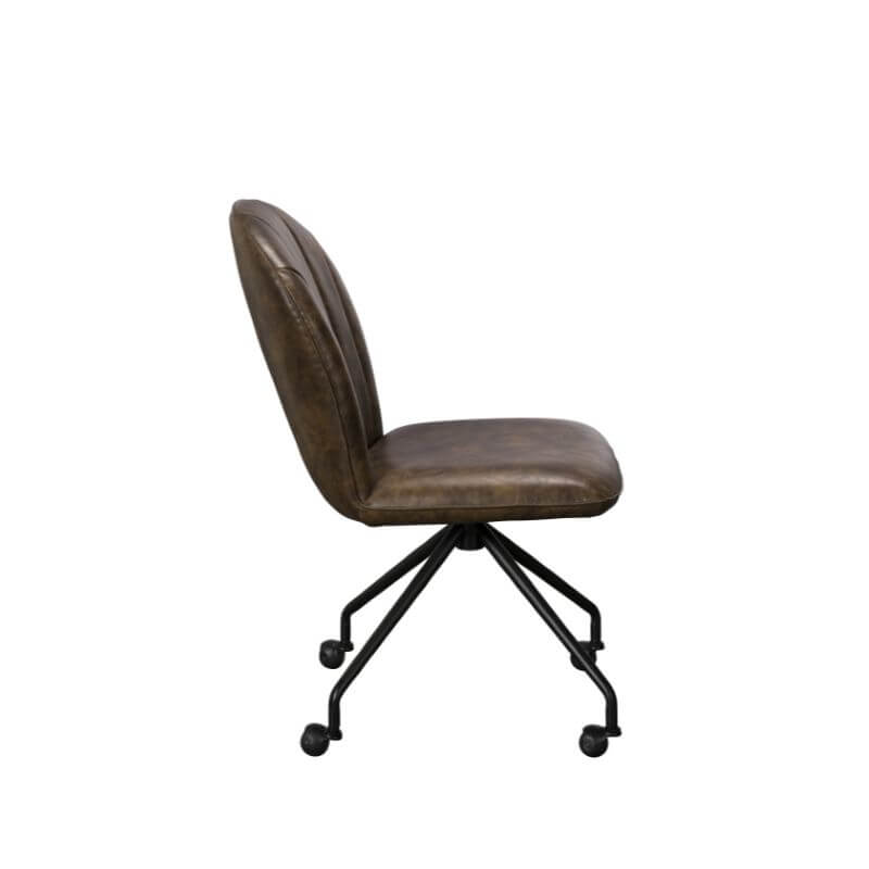 brown faux leather james upholstered office chair