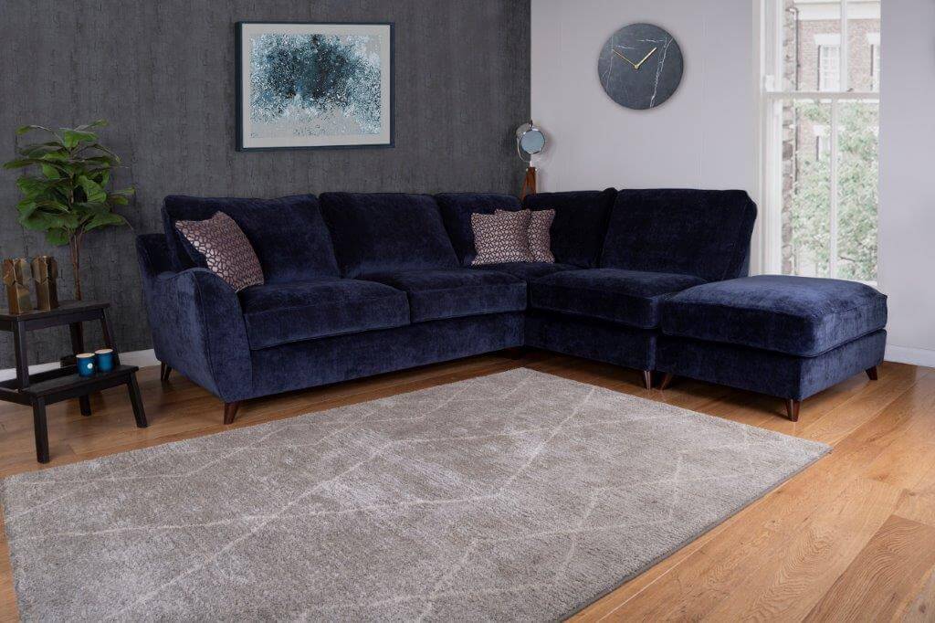 Showing image for Cavalli right facing chaise sofa set + footstool