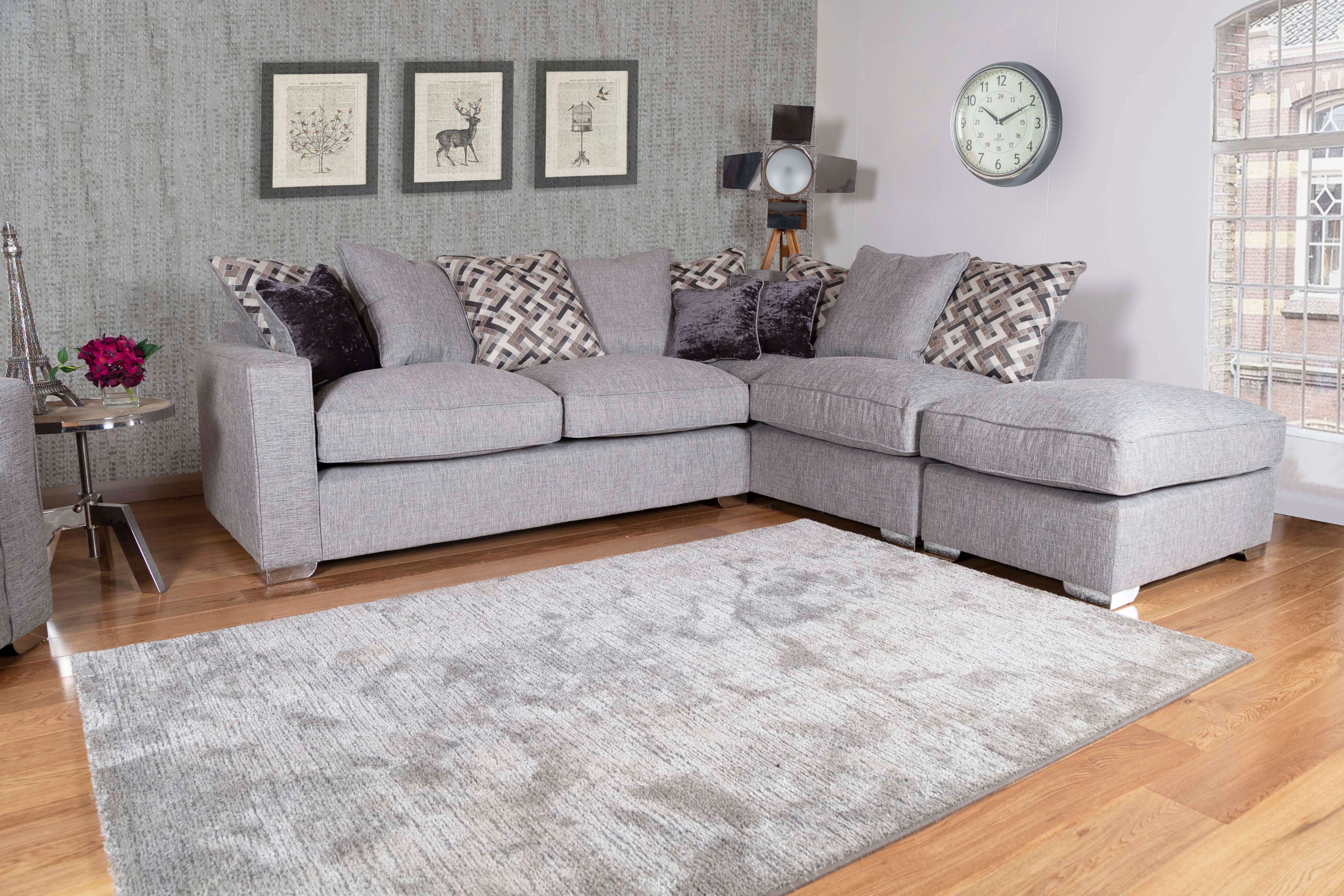 Showing image for Montpellier left chaise sofa bed + footstool
