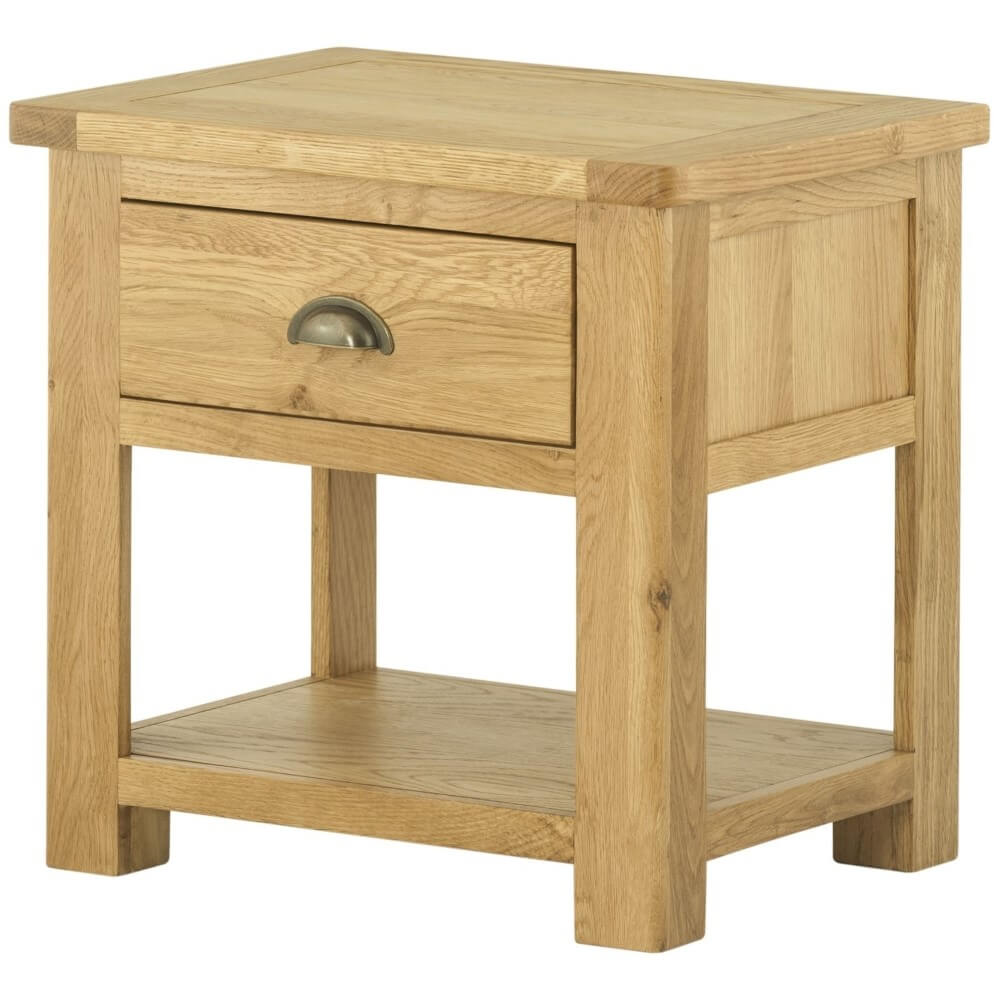 Showing image for Seattle lamp table with drawer - oak