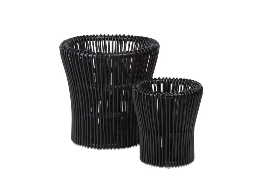Showing image for Rattan plant baskets - black