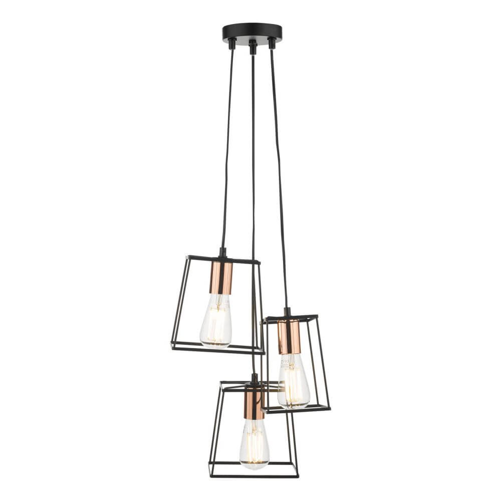 Showing image for Apartment 3-lamp cluster pendant - copper