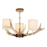 Banchory 3-Lamp Pendant with Silk Shades - Bleached