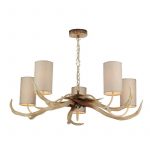 Banchory 5-Lamp Pendant with Shades - Bleached