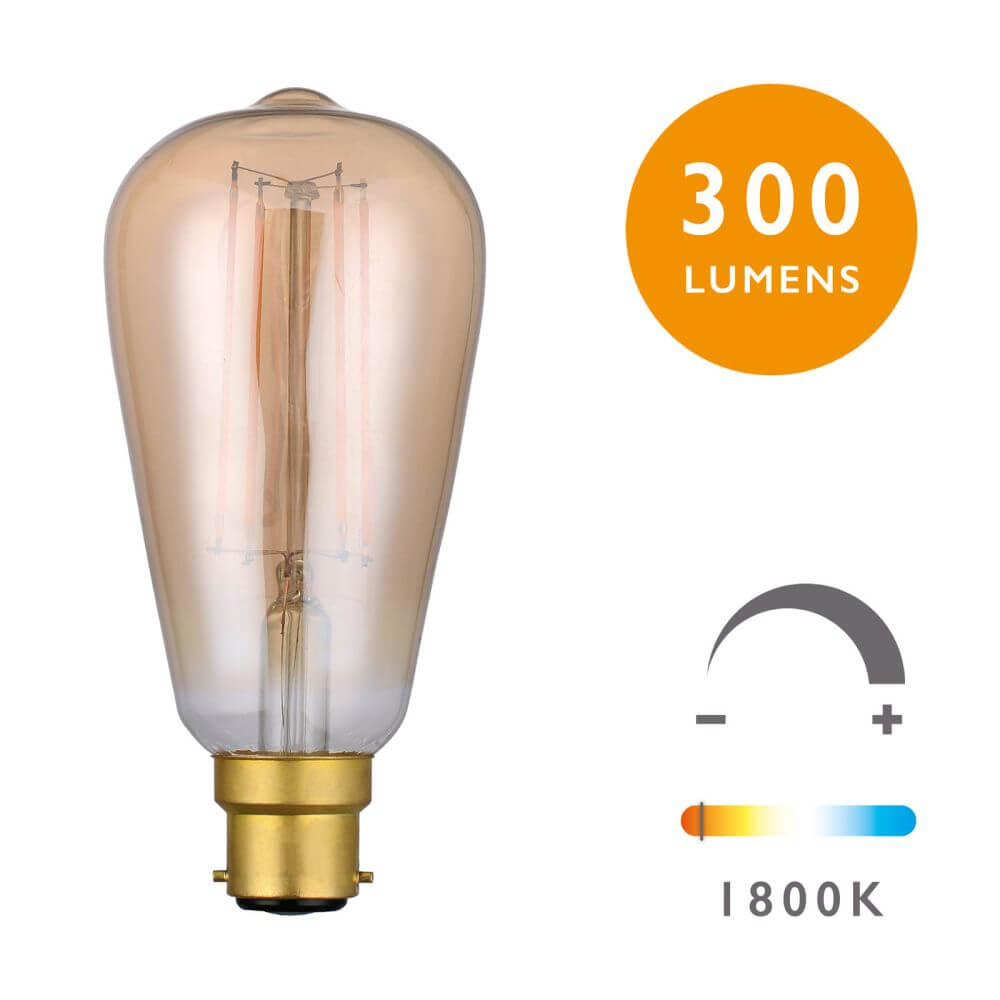 Showing image for B22 dimmable led vintage rustika light bulb (lamp)