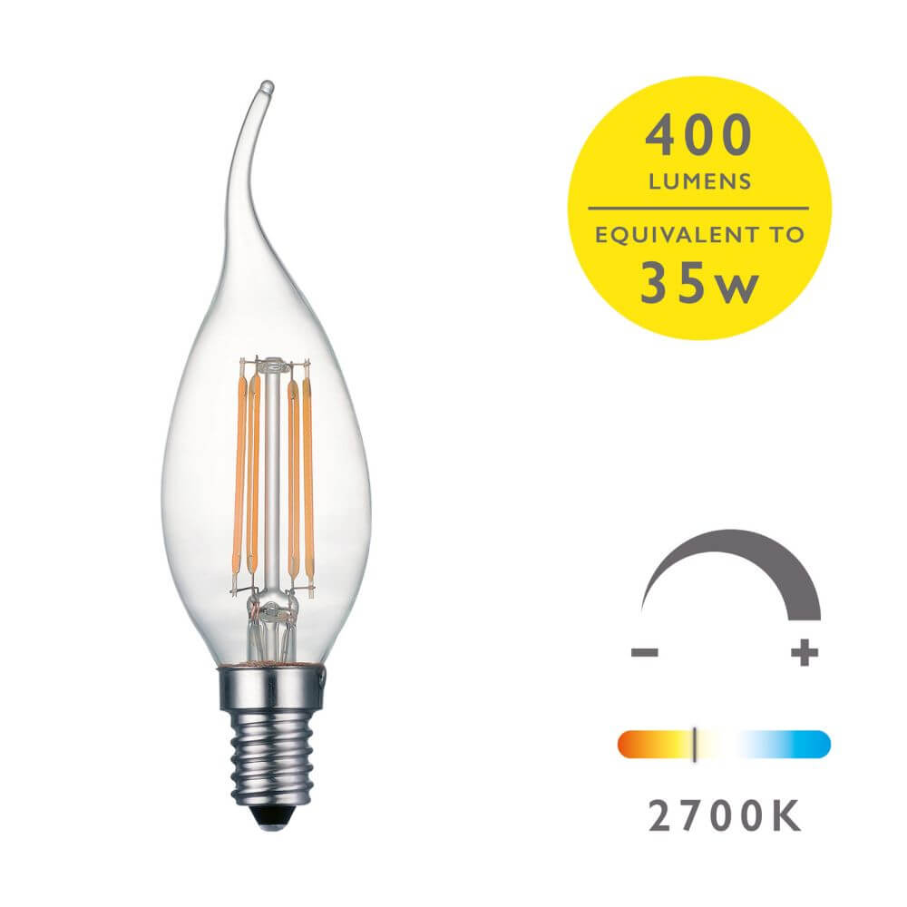 Showing image for Ses/e14 dimmable led flame tip candle light bulb (lamp)