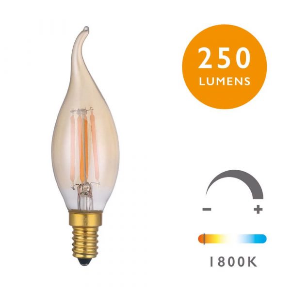 Ses/E14 Dimmable Led Vintage Flame Tip Candle Light Bulb (Lamp
