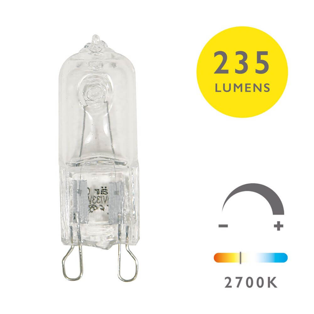 Showing image for G9 dimmable halogen lamp 20w 240v (pack of 3)