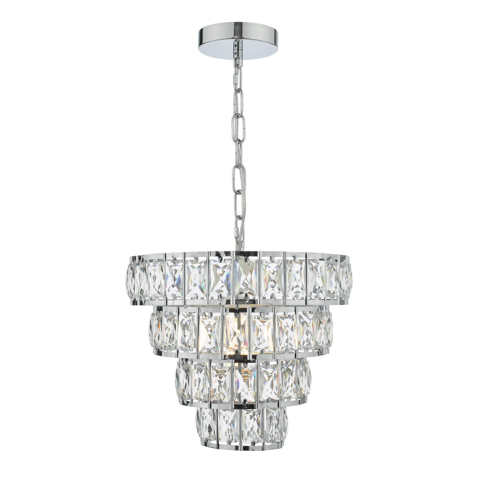 Showing image for Carly 4-tier pendant - crystal & chrome