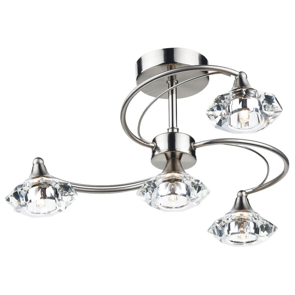 Showing image for Diamond 4-lamp ceiling light - satin chrome