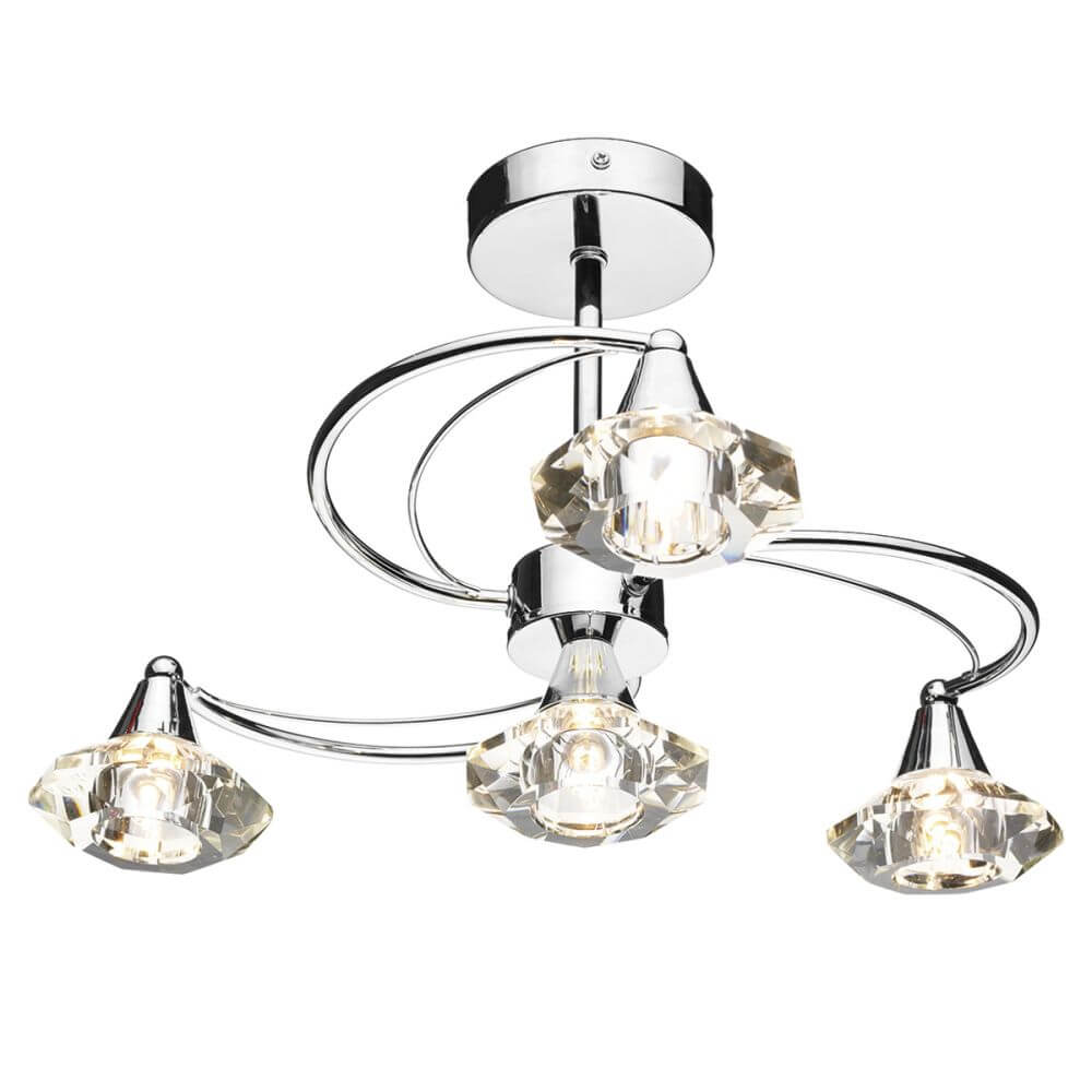 Showing image for Diamond 4-lamp ceiling light  - polished chrome