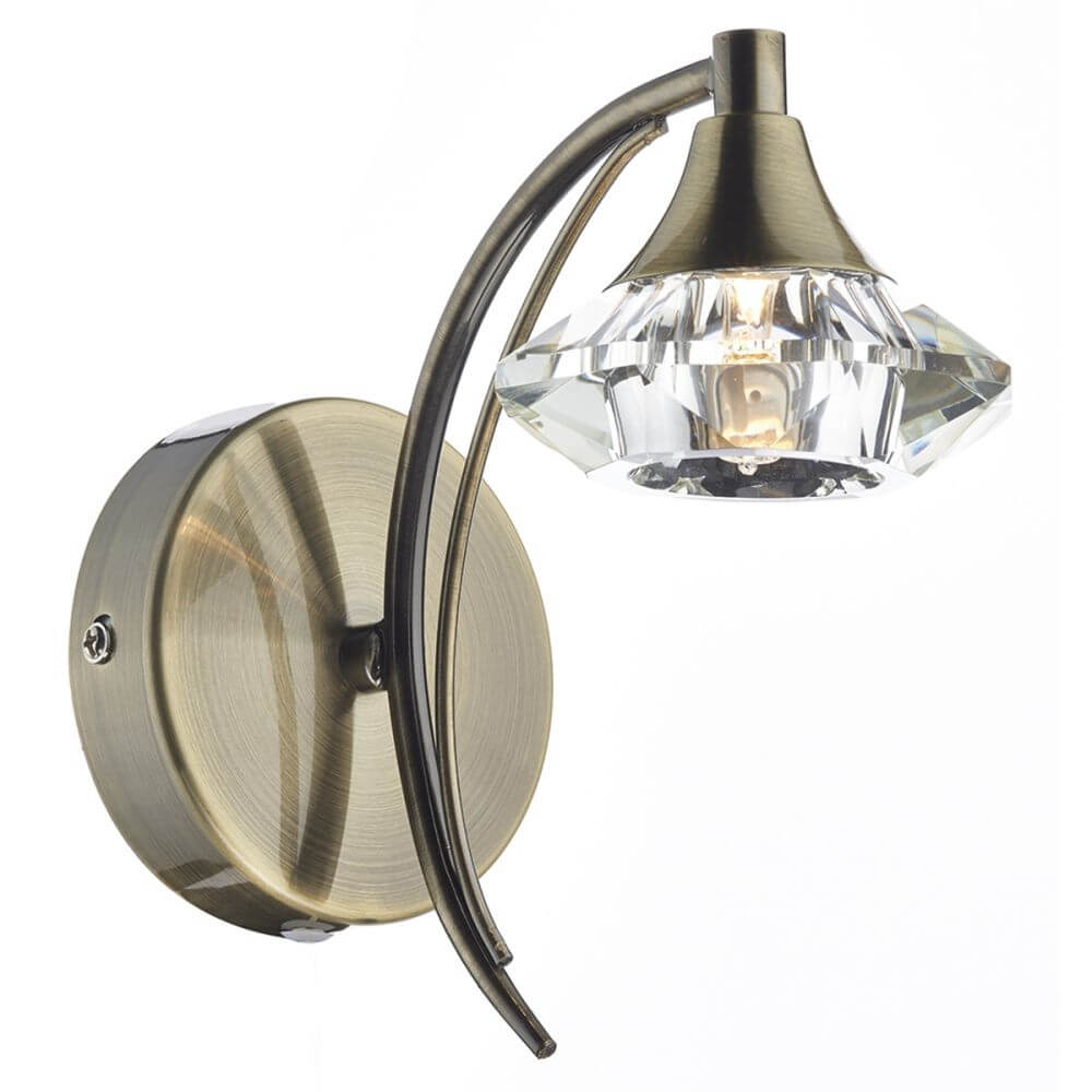 Showing image for Diamond single wall light - antique brass