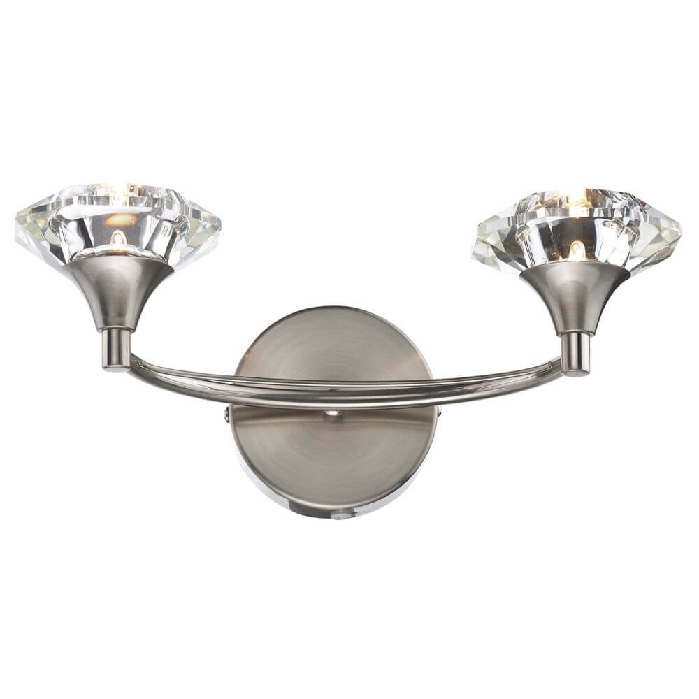 Showing image for Diamond double wall light - satin chrome