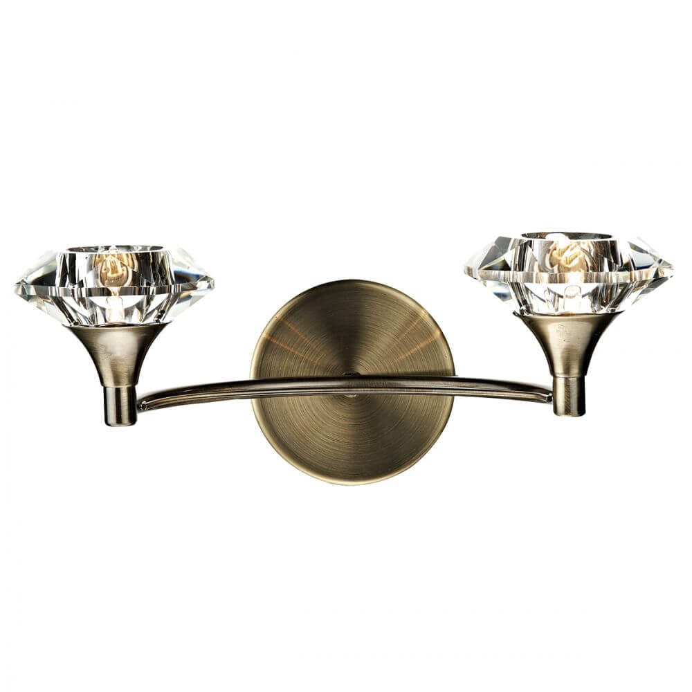 Showing image for Diamond double wall light - antique brass