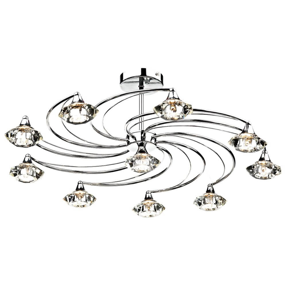 Showing image for Diamond 10-lamp ceiling light - polished chrome