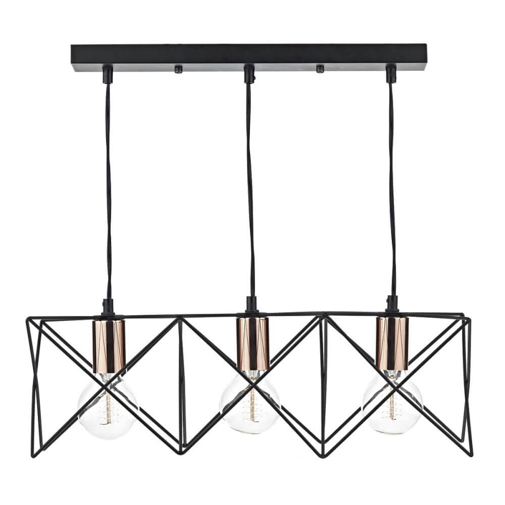 Showing image for Metric 3-lamp bar pendant - black and copper