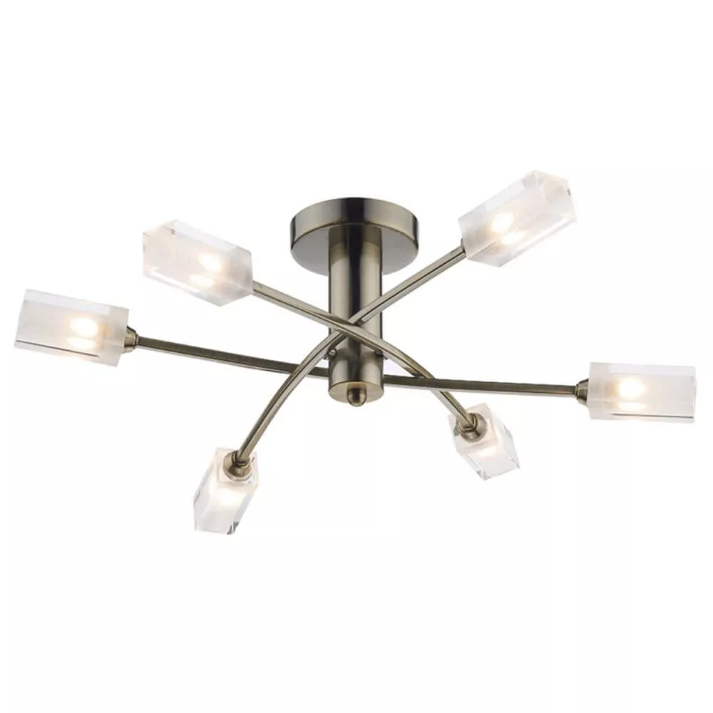 Showing image for Urban 6-lamp ceiling light - antique brass