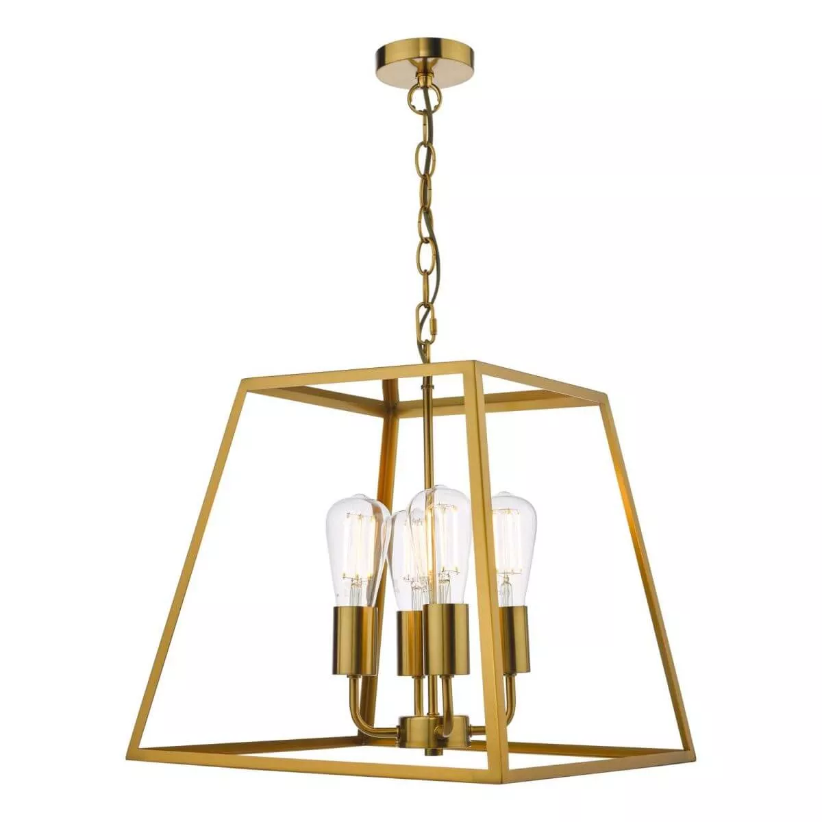 Showing image for Zinc 4-lamp lantern - natural brass